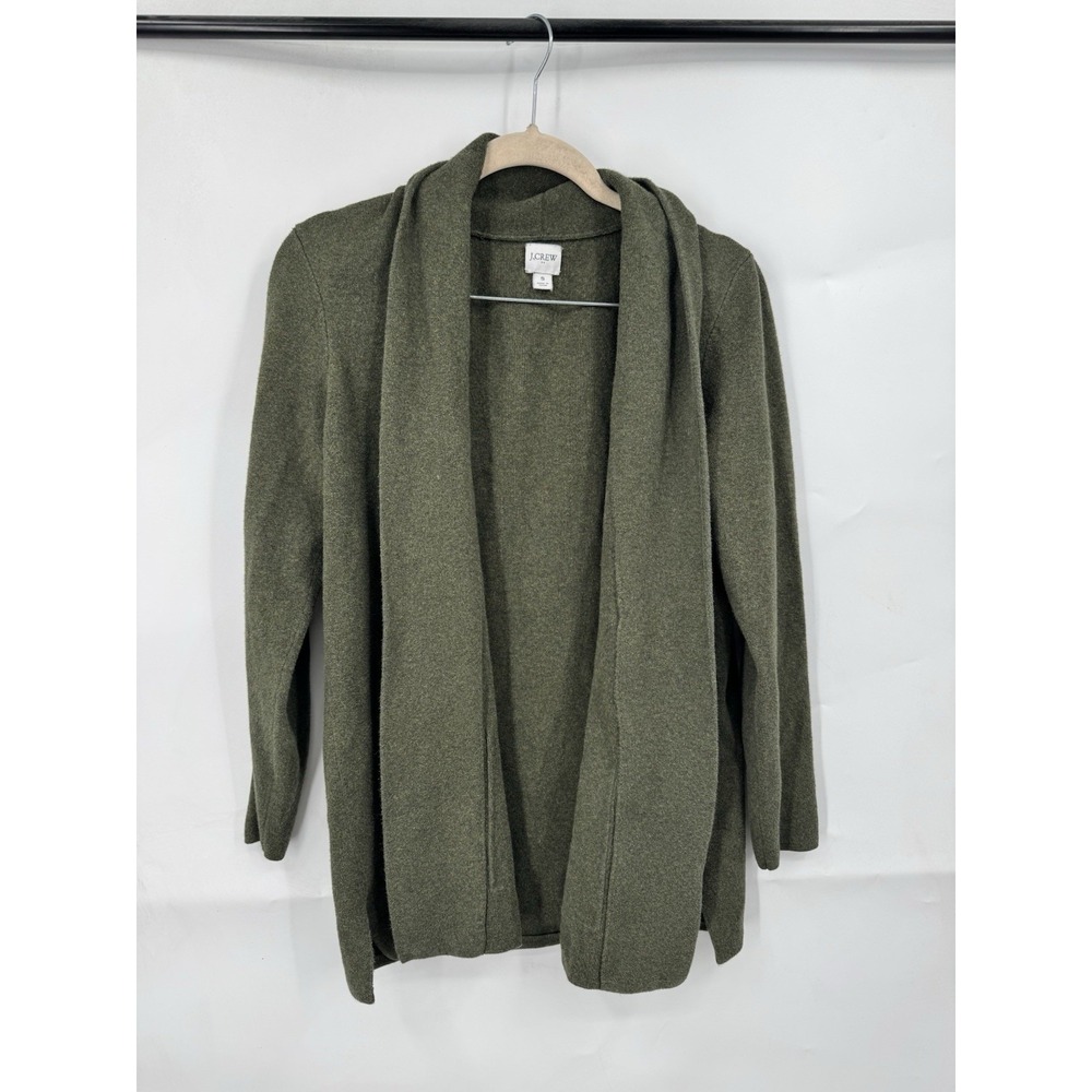 J. Crew Factory Green Chelsea Sweater Blazer Size‎ S Open Front Cardigan BA866